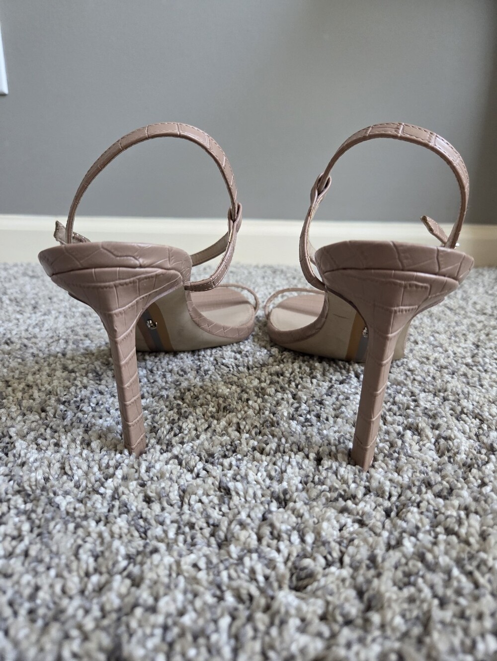 Sam Edelman Women's Doran Heeled Sandal Maple Sugar Croco Tan Nude Size 10 - Picture 10 of 11